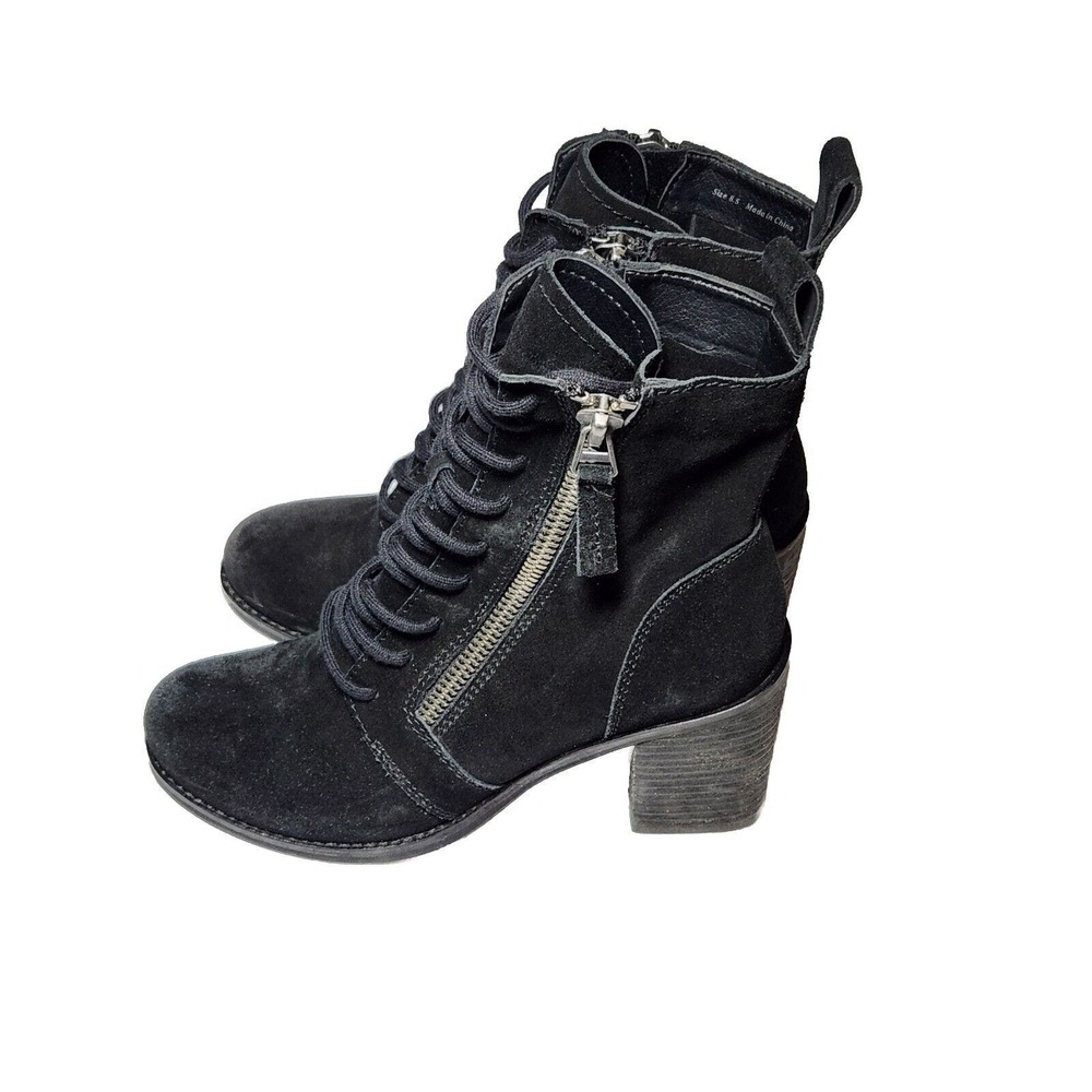 Dolce Vita Lela Black Suede Boot Size Women's Size 8.5 Double Zip